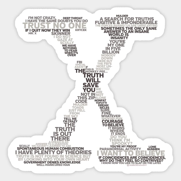 Wisdom of the X-Files Sticker by jabberdashery